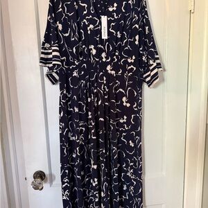 Chico's Passport Blue Floral Midi Dress